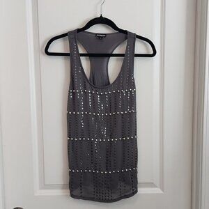 Express beaded racer back tank top size XS
